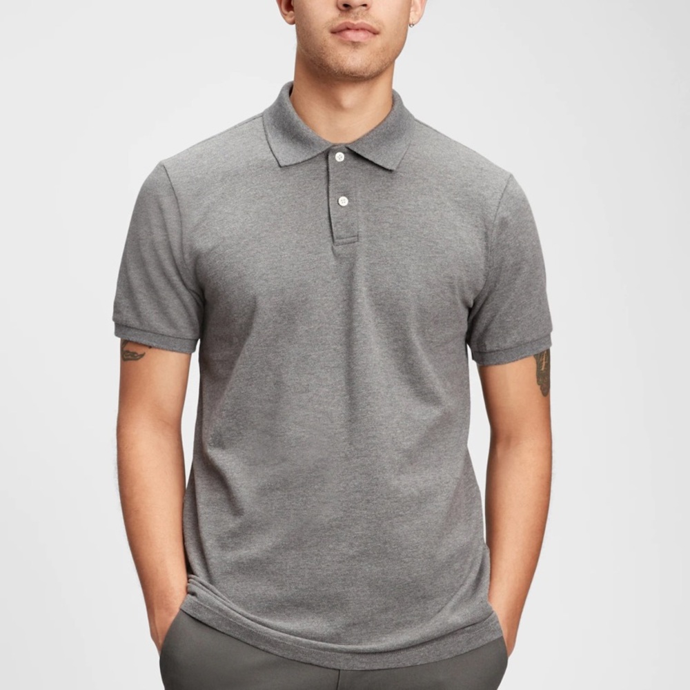 NWOT Men’s Heather Grey Short Sleeve Polo